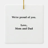 Mannelijk Afstudeerder Gown Paarse en Gouden Ornam Keramisch Ornament (Achterkant)