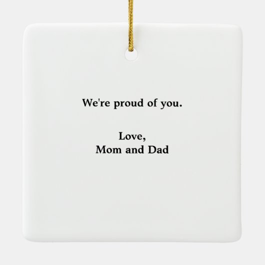 Mannelijk Afstudeerder Gown Wit en Goud Ornament (Achterkant)