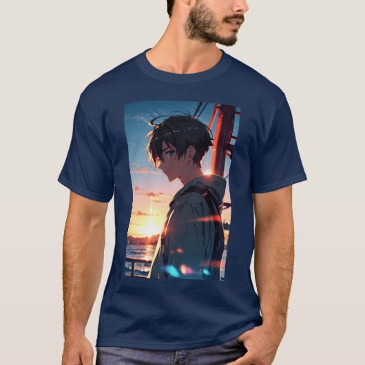 Mannelijk animepersonage cadeau t-shirt (Voorkant)