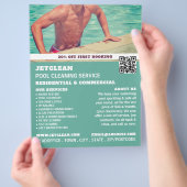 Mannelijk Bather Portrait, Schoonmaken van zwembad Flyer (Hand)