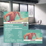 Mannelijk Bather Portrait, Schoonmaken van zwembad Flyer<br><div class="desc">Mannelijke Bather Portret,  wimmerende Pool Cleaning Service Adverteren Flyer door de Visitekaartje Store.</div>