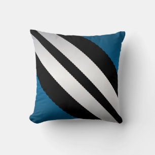 Mannelijk Blauw Zwart Grijs Stripes Design Kussen