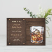 Mannelijk Bourbon Whisky Schots Hout Leer Kaart (Staand voorkant)