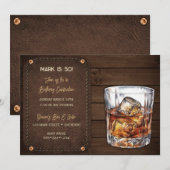 Mannelijk Bourbon Whisky Schots Hout Leer Kaart (Voorkant / Achterkant)