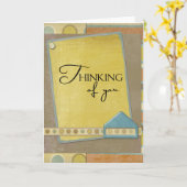 Mannelijk bruin denken van je Kaart (Gele Bloem)