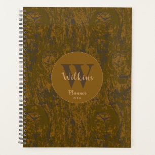Mannelijk Bruin Rustiek Hout Minimalistisch Ontwer Planner