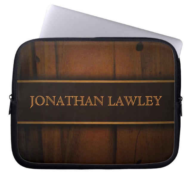 Mannelijk Classy Faux Baltic Pine Laptop Sleeve (Voorkant)