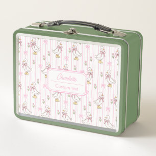 Mannelijk Cute Coquette Gans met Roze Strik Monogr