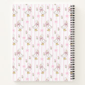 Mannelijk Cute Coquette Gans met Roze Strik Monogr Notitieboek (Achterkant)