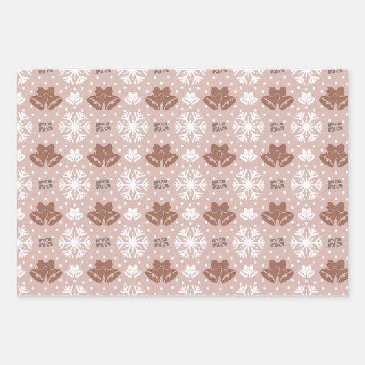 Mannelijk Elegant Bruin Kerstpatroon Inpakpapier Vel (Voorkant 3)