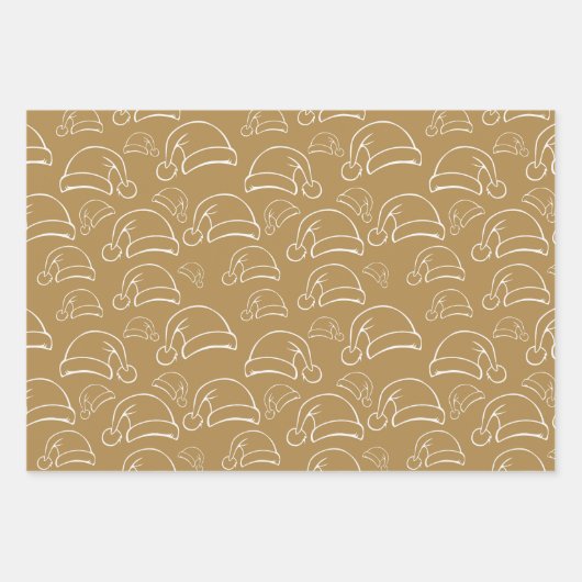 Mannelijk Elegant Bruin Kerstpatroon Inpakpapier Vel (Voorkant 2)