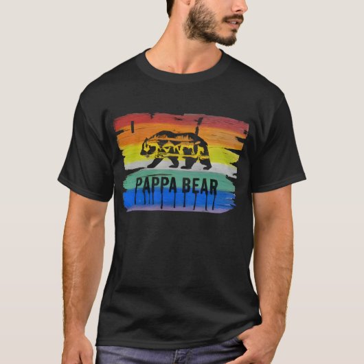 Mannelijk en strak Gay Beer Pride Pappa Beer T-shirt (Voorkant)