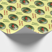 Mannelijk en Vrouw Kardinalen Geel Cadeaupapier (Hoek)