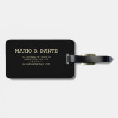 Mannelijk Executive Zwart & Zilver Metalen monogra Bagagelabel (Achterkant horizontaal)