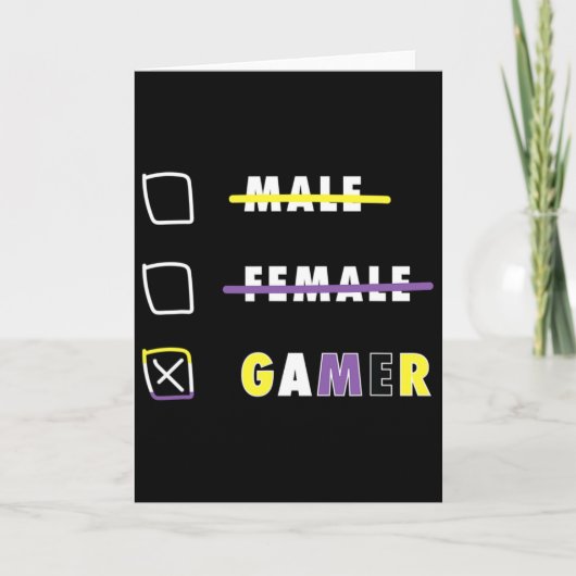 Mannelijk Funny Nonbinary Gamer En Kaart (Voorkant)