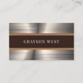 Mannelijk geborsteld metaal Moderne bouw Visitekaartje (Voorkant)