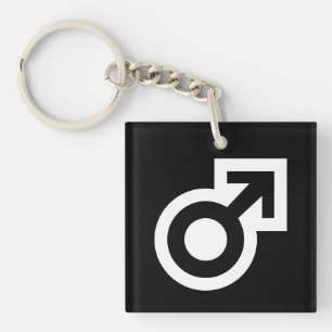 Mannelijk genderpijlsymbool openbaar WC mannen Sleutelhanger