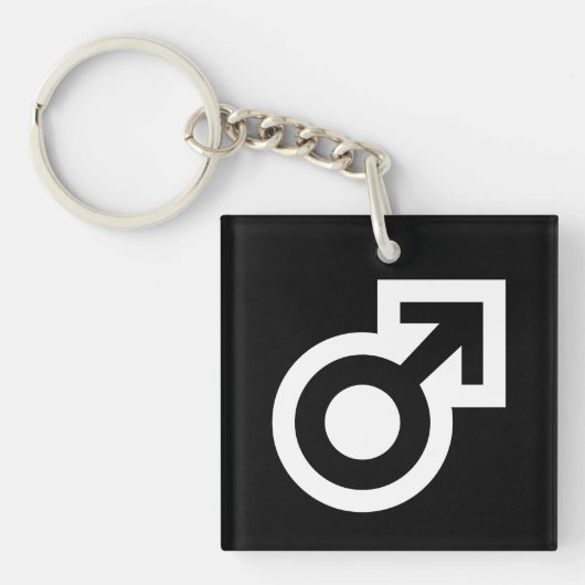 Mannelijk genderpijlsymbool openbaar WC mannen Sleutelhanger (voorkant)