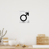 Mannelijk gendersymbool poster (Keuken)