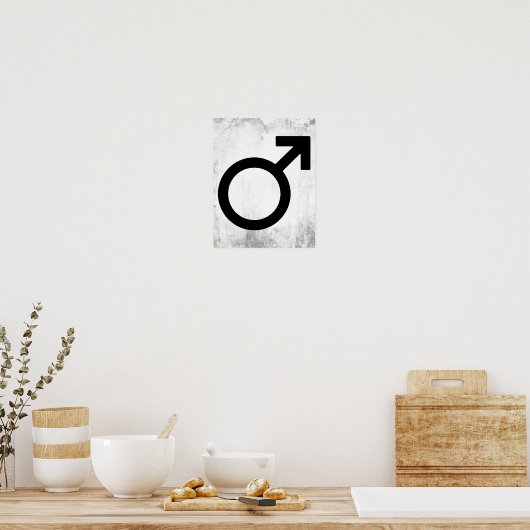 Mannelijk gendersymbool poster (Keuken)