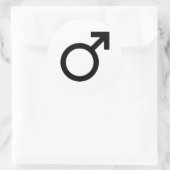 Mannelijk gendersymbool ronde sticker (Tas)