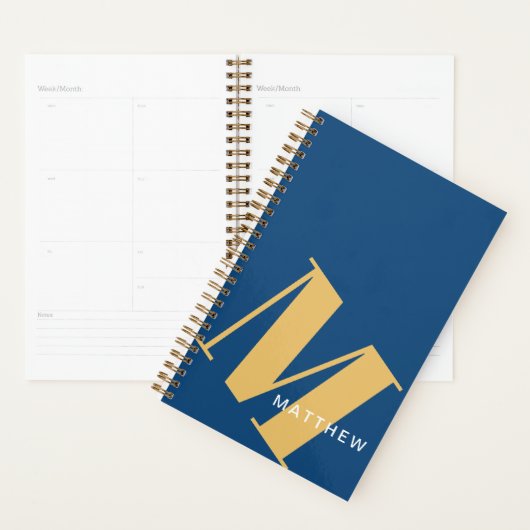 Mannelijk gepersonaliseerd Initiaal en naam, Navy/ Planner (Display)