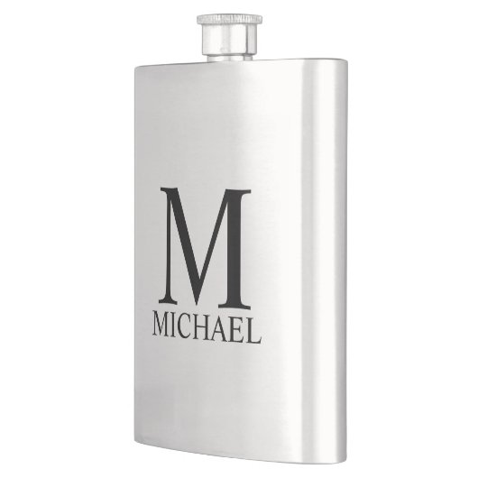 Mannelijk gepersonaliseerd monogram en naam fles flacon (Links)