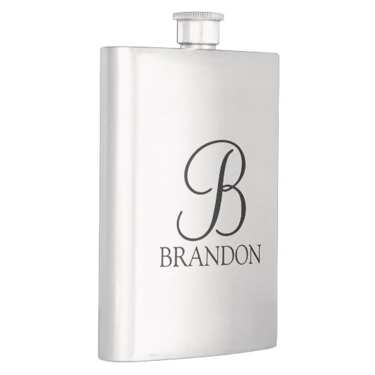 Mannelijk gepersonaliseerd script monogram en naam flacon (Rechts)