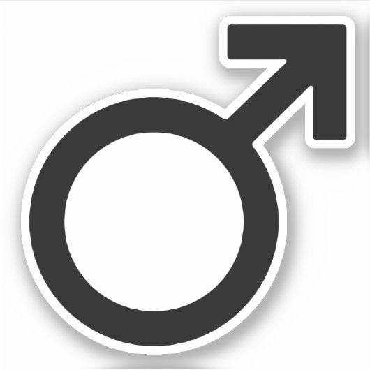 Mannelijk geslachts symbool sticker (Voorkant)