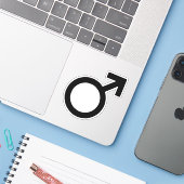 Mannelijk geslachts symbool sticker (Laptop met iPhone)