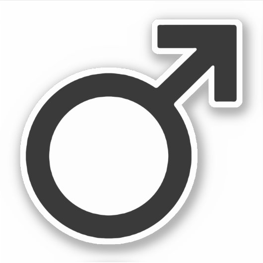 Mannelijk geslachts symbool sticker (Voorkant)