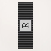 Mannelijk gestreept zwart en grijs yogamat (Voorkant)