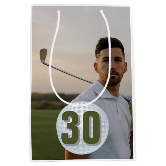 Mannelijk Golf-30 thema Medium Cadeauzakje (Voorkant)