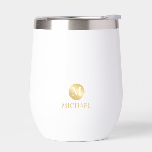 Mannelijk Goud Gepersonaliseerd Monogram en Naam (Links)