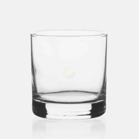 Mannelijk Goud Gepersonaliseerd Monogram en Naam Whisky Glas (Achterkant)