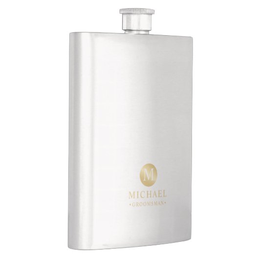 Mannelijk Goud Gepersonaliseerde Groomsmen Flacon (Rechts)