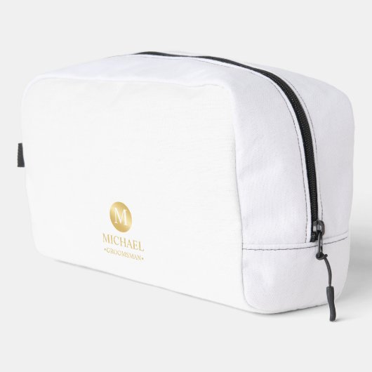 Mannelijk Goud Gepersonaliseerde Groomsmen Toilettasje (Rechterhoek)