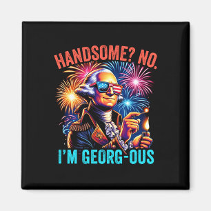 Mannelijk grappig 4 juli george washington knap magneet