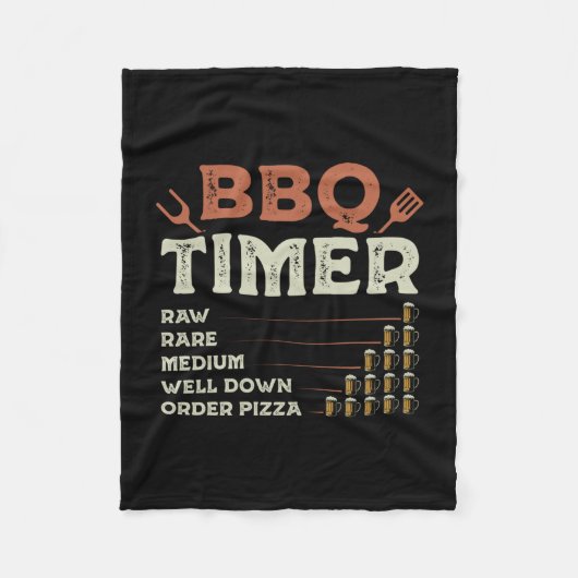 Mannelijk grappige bbq-grill chef grilling master fleece deken (Voorkant)