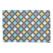 Mannelijk Grijs Blauw Geel Geometrisch Patroon Kussensloop (Voorkant)