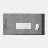 Mannelijk, Grijs Denim Print, Zwart Script Accents Bureaumat (Keyboard & Muis)
