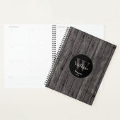 Mannelijk grijs hout Rustiek minimalistisch ontwer Planner (Display)
