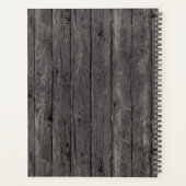 Mannelijk grijs hout Rustiek minimalistisch ontwer Planner (Achterkant)