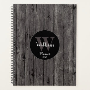 Mannelijk grijs hout Rustiek minimalistisch ontwer Planner