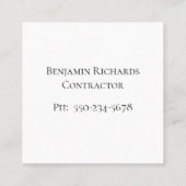 Mannelijk grijs op zwart textuur Visitekaartje (Achterkant)