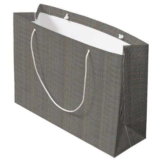 Mannelijk grijs Tweed monogram Giftbag Man Groot Cadeauzakje (Achterkant Gekanteld)
