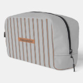 Mannelijk Grijs & Warme Rode Streep Toilettasje (Rechterhoek)