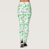 Mannelijk groene vlinder speelse patroon leggings (Achterkant)