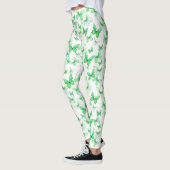 Mannelijk groene vlinder speelse patroon leggings (Links)