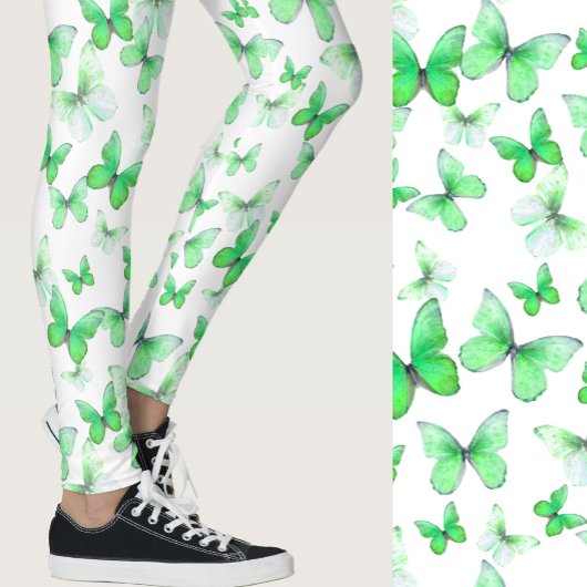 Mannelijk groene vlinder speelse patroon leggings